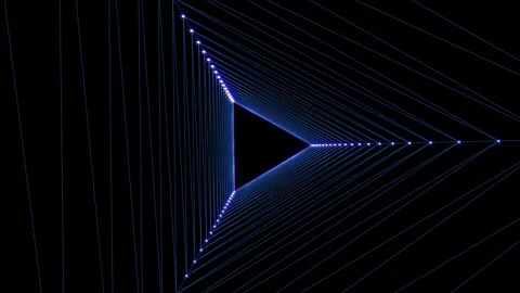 Abstract blue futuristic background. Space from glowing neon light tubes Video stock 247645764