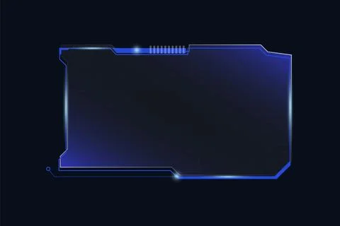 Abstract blue futuristic background of technology sci fi frame isolated 库存插图