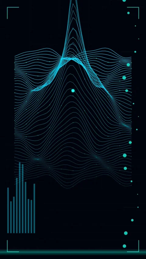 Abstract Blue Futuristic Data Wave Lines Technology Background Animation Loop Stock Footage 344940094