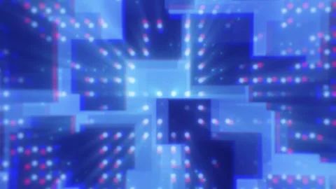 Abstract blue futuristic grid of geometric blocks with dotted light pattern.. Stock Footage 332852677