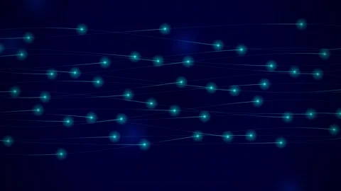 Abstract blue futuristic network of glowing interconnected dots and lines a.. Stock Footage 346006154