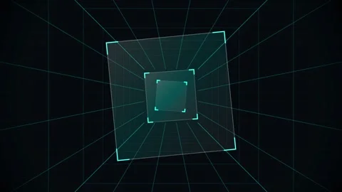 Abstract Blue Futuristic Technology Wireframe Grid Lines Animation Background 库存影片 344248552
