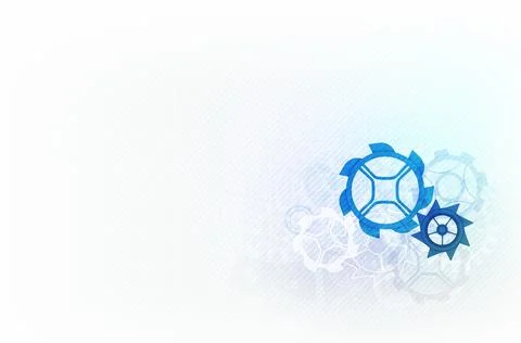 Abstract Blue Gear Technology Background with Copy Space Stock Illustration