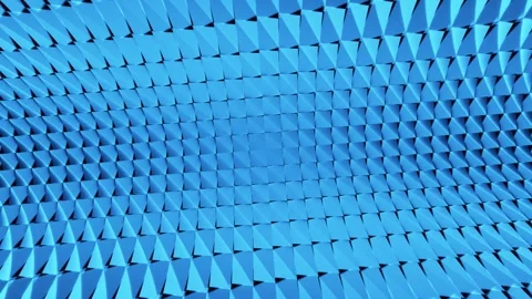 Abstract blue geometric 3d background pattern with moving triangle shapes Video stock 332068585