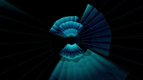 Abstract blue geometric animation with rotating elements Stock Footage 346157948