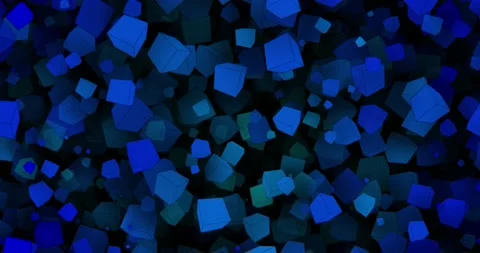 Abstract blue geometric background. 3d rendering, selective focus. copy space Stock Footage 219829775