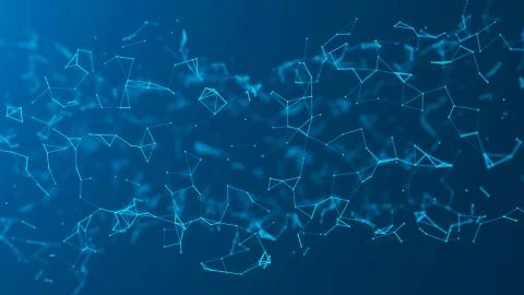 Abstract Blue Geometric Background. Big data visualization. Data technology a 스톡 일러스트