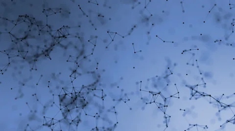 Abstract blue geometric background with black lines and dots Stock-Footage 66877459