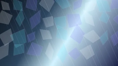 Abstract blue geometric background with floating squares and flare Stock Footage 335937005