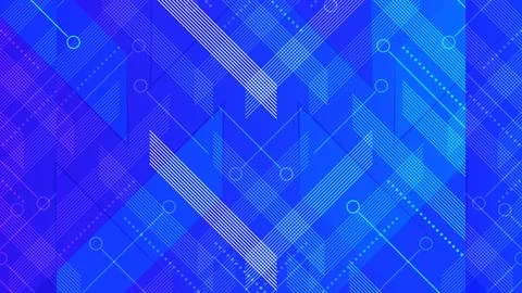 Abstract Blue Geometric Background with Modern Overlapping Lines and Shapes Stock Illustration