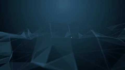 Abstract blue geometric background with moving lines, dots and triangles. Plexus Stock Footage 77434624