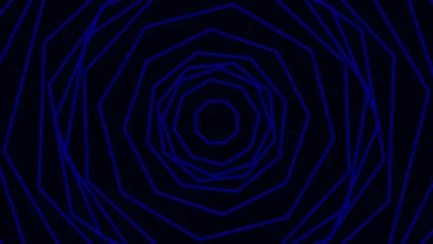 Abstract blue geometric background pattern, futuristic digital tunnel vortex Stock Footage 342092801