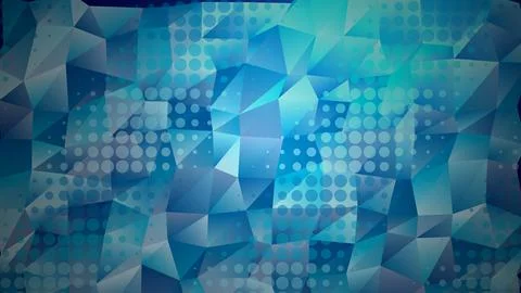 Abstract blue geometric background with polygons and circles Stock Illustration