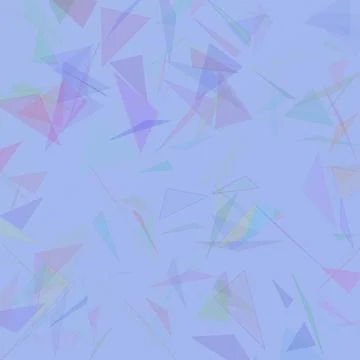 Abstract blue geometric background with scattered translucent triangles in .. Stock Illustration