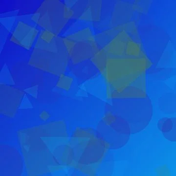 Abstract Blue Geometric Background with Translucent Overlapping Circles Squ.. 스톡 일러스트