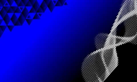 Abstract blue geometric background with triangles and halftone dots Stock Illustration
