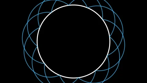 Abstract blue geometric circle overlay on black background for technology m.. Stock Footage 343631658