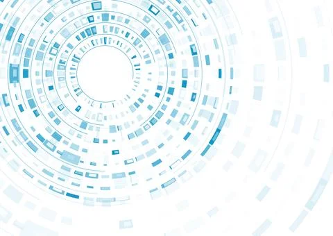 Abstract blue geometric circular lines and elements tech background Stock Illustration