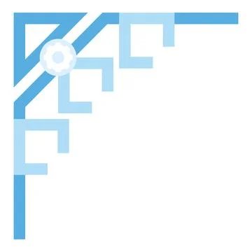 Abstract blue geometric corner design with gear icon Stock-Illustration