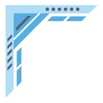 Abstract blue geometric corner frame technology graphic Stock Illustration
