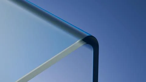 Abstract Blue Geometric Corner with Sleek Metallic Surface and Modern Minimalist Stock Illustration