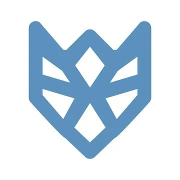 Abstract Blue Geometric Crown Logo Stock Illustration