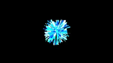 Abstract Blue Geometric Crystal Explosion Animation Vídeos de archivo 330919383