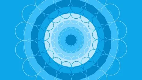 Abstract blue geometric design featuring concentric rings and repeating circu Stock Illustration