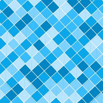 Abstract Blue Geometric Diamond Pattern Background - Modern Mosaic Tile Illustrazione stock