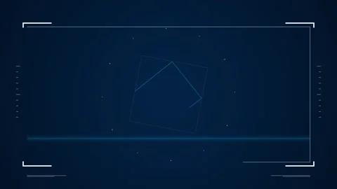 Abstract Blue Geometric Diamond Shape HUD Interface Background with Lines Stock Footage 346660942