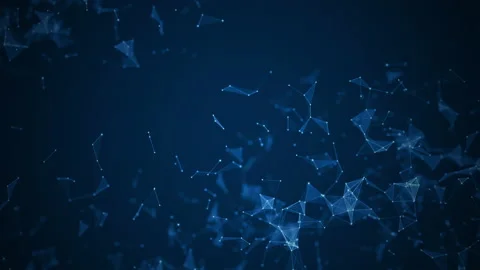 Abstract blue geometric. Digital connection with dots and lines. Technology Stock Footage 150410493
