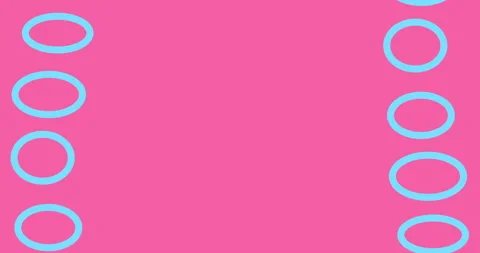Abstract blue geometric forms on pink background with moving circles. Circle Video stock 247028289