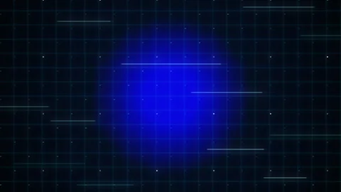 Abstract blue geometric grid motion graphic loop animation with pulsing lig.. Stock Footage 345627029