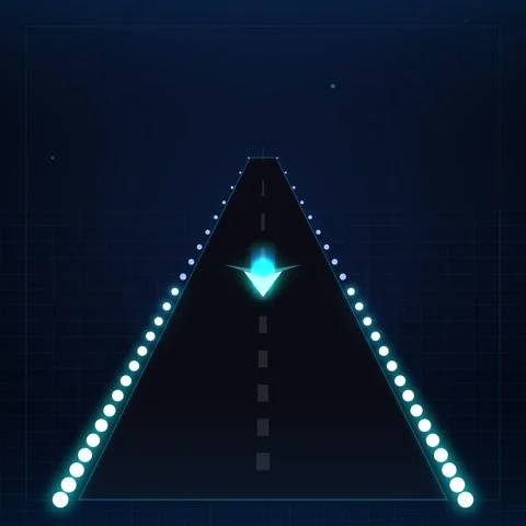 Abstract blue geometric grid tunnel perspective background technology video.. 스톡 동영상 344777352
