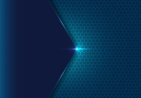 Abstract blue geometric hexagon with dot pattern and light ing effect technol Stock Illustration