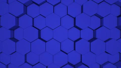 Abstract Blue Geometric Hexagon Shape Honeycomb Pattern Surface Tiles Illustrazione stock