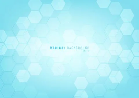 Abstract blue geometric hexagons shape pattern medicine and science concept b Stock Illustration