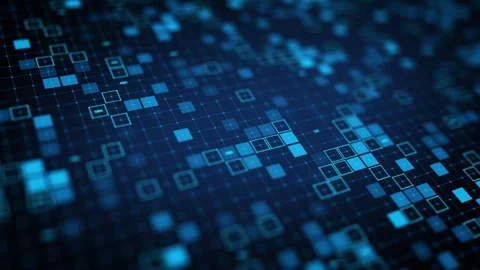Abstract Blue Geometric Info Graphics,  Futuristic Tech Background Loop 스톡 동영상 281829520