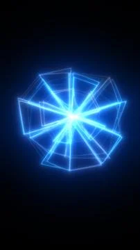 Abstract blue geometric light structure radiating from the center, resembli.. Stock Illustration