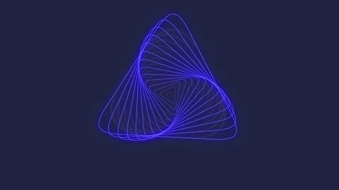Abstract Blue Geometric Line Wave Spiral Stock Footage 340496970