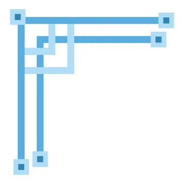 Abstract blue geometric lines forming a corner element Stock-Illustration