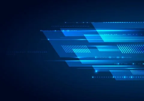 Abstract blue geometric lines overlapping layer movement on dark background Stock Illustration