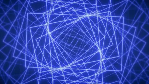 Abstract Blue Geometric Lines Overlapping Glowing Rectangle Frames Stock Illustration