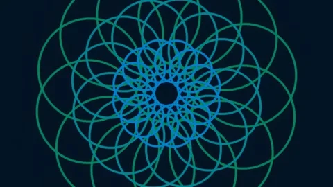 Abstract blue geometric mandala pattern background for modern creative design Stock Footage 341059670