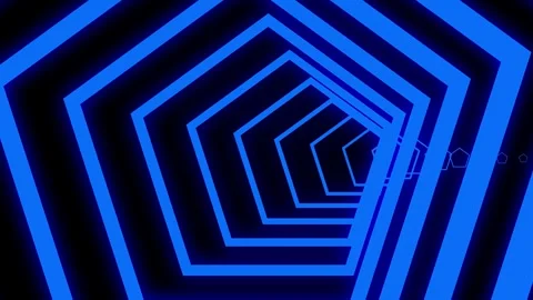 Abstract Blue Geometric Maze Labyrinth Pattern with Flowing Lines Video stock 339306285