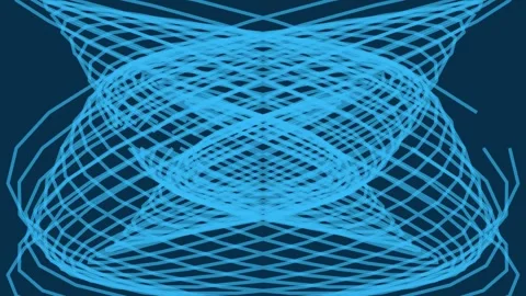 Abstract blue geometric network lines forming an infinite loop data connect.. 動画素材 343631227