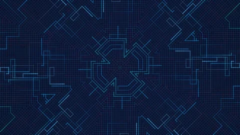 Abstract blue geometric network pattern background with digital connections Video stock 329951992
