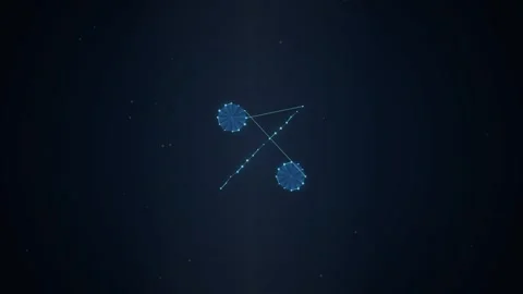 Abstract blue geometric network visualizing futuristic digital data connect.. Stock Footage 346002167