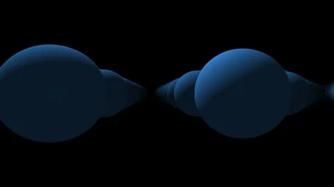 Abstract Blue Geometric Ovals Moving in Tunnel Perspective 3D Animation Loop Stock Footage 330206020