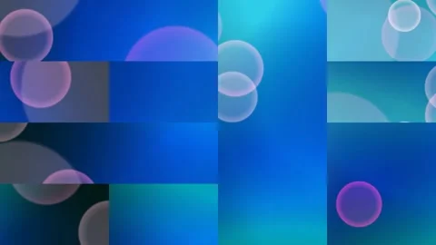 Abstract Blue Geometric Panels with Floating Pink Bubbles Stock Footage 333695662